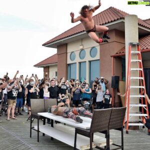 Joseph Janela Instagram - Throwback Thursday Photo Dump: Jumping/Falling off high shit where I could’ve died! Never a crash pad! 

Let’s enjoy the good times, and my hips as long as they last! 

#TBT #prowrestling #freefalling #indiewrestling #Throwback