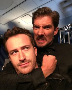 Joseph Mazzello Instagram - Happy Birthday @mrgwilymlee! This is the tamest picture I could find of us. It’s nice to be wanted.