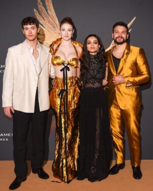 Josh Andrés Rivera Instagram - @thehungergames TBOSS London Premiere! Thank you for such a warm welcome to everyone involved, you were all such a blast. Cheers! 🇬🇧 

Fit: @dolcegabbana 
Styling: @mrenriquemelendez 
Glam: @larrykinghair 
Jewelry: @chopard 
📸 : @gettyimages 

#TheHungerGames #TheBalladofSongbirdsandSnakes #London #UK #WorldPremiere #BFI #DolceandGabbana #Chopard  #SejanusPlinth
