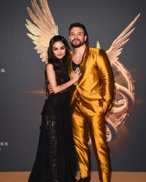 Josh Andrés Rivera Instagram - @thehungergames TBOSS London Premiere! Thank you for such a warm welcome to everyone involved, you were all such a blast. Cheers! 🇬🇧 

Fit: @dolcegabbana 
Styling: @mrenriquemelendez 
Glam: @larrykinghair 
Jewelry: @chopard 
📸 : @gettyimages 

#TheHungerGames #TheBalladofSongbirdsandSnakes #London #UK #WorldPremiere #BFI #DolceandGabbana #Chopard  #SejanusPlinth