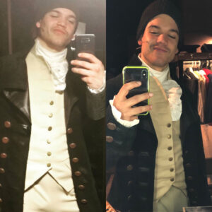 Josh Andrés Rivera Instagram - Side by side of my first and last performances of Laurens and Mulligan respectively. For those of you who don’t know, yesterday I had to say goodbye for now to an experience that has brought me great joy and growth for nearly two years. It has been an absolute pleasure telling this story to people around the country. Thank you to everyone that has been with me on this ride and thank you to everyone who has witnessed and supported it. Very excited to share what’s coming next. For now, much love and have a happy new year. 🎊🎈🎆 @hamiltonmusical 
#hamilton #hamiltour #happynewyear