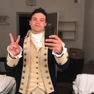 Josh Andrés Rivera Instagram - Brb going into a cocoon so I can re-emerge as a doomed 9 year old 
#laurens #philip #hamilton #hamiltour #peace✌️