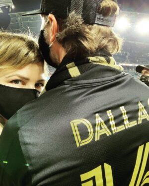 Josh Dallas Instagram - They finally let me on the team! Thanks for that incredible game last night @lafc and @lafcrich! #blackandgold #ginnifergoodwin #football