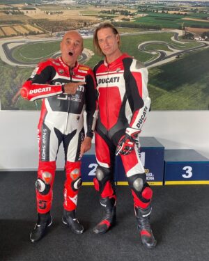 Josh Holloway Instagram - What an amazing
experience at the
Autodromo di Modena,
Italy. Never thought I'd be
cruzin around a race track on a Ducati Monster wearing full leathers. Hard to get on in ninety degrees with humidity!