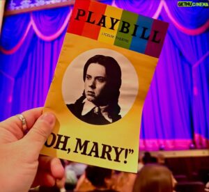 Joshua Grannell Instagram - Unbelievably grateful to have been at the Broadway premiere of @coleescola ‘s genius, hilarious, twisted “Oh, Mary!” My face hurts from laughing so much. 

And the pre-show dinner with @christeene_official & @gus_lanza was also perfect.

#ohmary #coleescola #broadway