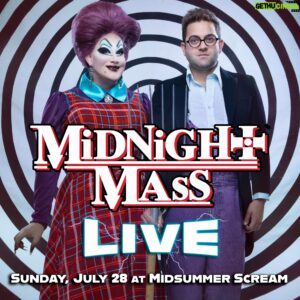 Joshua Grannell Instagram - It’s ALIVE!!! Join cult leader Peaches Christ @thepeacheschrist and writer director Michael Varrati @michaelvarrati for Midnight Mass LIVE @MidsummerScream on Sunday, July 28 for some hilarious and hardcore audio worship of cult movies! On this special episode they will be diving deep into Queer Horror with Sean Abley @seanabley, Teri Gamble  @theterigamble, Angel Melanson, and Heather Oriana Petrocelli @queerforfear. Sink your teeth into this live presentation ONLY @midsummerscream, July 28 at the Long Beach Convention Center @longbeachcec 

#peacheschrist #michaelvarrati #midnightmasspodcast #midnightmasspodcastlive