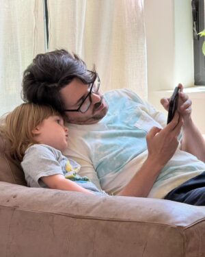 Joshua Ovenshire Instagram - Just teaching her what I know. Or looking at funny animal videos....not sure what it was.
