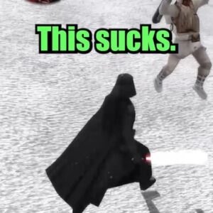 Joshua Ovenshire Instagram - Turns out Darth Vader's weakness this entire time? Rockets. Who knew? 🤣

Full video up now on our YouTube!

#battlefront #battlefront2