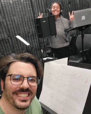 Joshua Ovenshire Instagram - Got to direct a VO session in studio with @divina.harwell . Fun new show coming to a FAST channel near you! This ep was written by @sohinki and next week's episode is written by @thelasercorn !