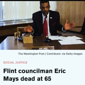 Judge Greg Mathis Instagram - Councilman Mays was an important leader in our fight for CLEAN WATER IN FLINT. With his leadership WE WON NEW CLEAN WATER PIPELINES FOR FLINT. Rest in Power my friend.