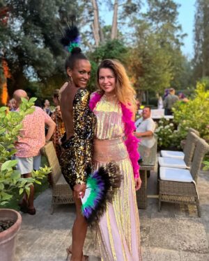Judi Shekoni Instagram - Umbria, Italy. Mardi Gras style!  Celebrating Matthew and Terri ✨✨✨