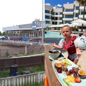 Judi Shekoni Instagram - On the left is the greyhound race track I worked at from age 11 to buy food.  On the right is my 2 year old angry at the food selection at Nobu Ibiza 🤯🤦🏾‍♀️