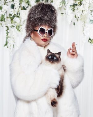 Jujubee Instagram - serving meow meow with @papermagazine 🐈‍⬛ 

Art Direction: @craighemming 
Model: @jujubeeonline 
 Photography: @kylegalvin_ 
Styling: @hollyblowslightly 
Production: @angelggbrown 
Hair: @rosskwan @aframe_agency (using Bumble   Bumble) 
Makeup: @louisehallmakeup (using Anastasia Beverly Hills)
 Set Design: @carolinamizrahi_studio 
Nails: @Lallan.y.a (using @opinailsuk) 
Flower Design: @yanskates 
Photography Assistant: @oliverfrancis 
Fashion Assistants: @frankieetyler and @adamatylda 
Hair Assistant: @hairby_connor
 Set Design Assistant: @livsnowden_design 
With Special Thanks to Katherine Delaney   Sya Groosman

Assistant: @lukepukes 

Link in Bio.