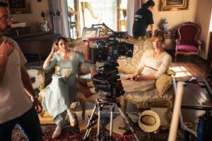 Julia Aks Instagram - short film coming. never worked harder. nothing but joy :)

co-writer/co-director @stevegreist 
producer @legersk 
dp @lucamcbaby 
sound @darrenaug 
pd @leidongnirvana 
costumes @barrett_hutch & @paulahiggins 
hair @celestenina_g 
makeup @aliciarodriguez.fx 

bts @mikegan