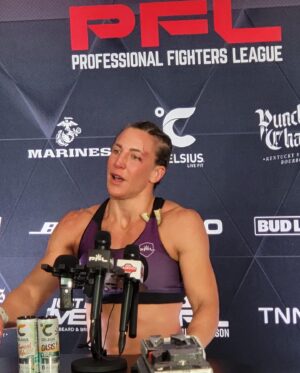 Julia Budd Instagram - thank you so much to everyone who helped me get my hands raised once again the @pflmma cage on Friday night 💎 thank you to all my training partners, family and coaches @lancegibsonsr @lancefearlessjr @eddie_cha @santinodefranco to @katiebudd for holding down the Fort back home, my mama @debmealia for flying out to see me in Atlanta because she know I needed one of her hugs and @barontara for flying down to watch the pups for us. I am so lucky to have so many great people in my life and thank you guys for continuing to believe in me. I love you all 💜
