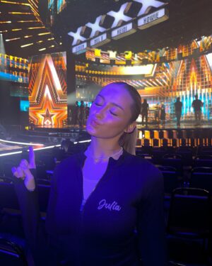 Julia Carlile Instagram - It’s show day!! Cant wait to dance on that stage tonight on @officialmelb dream team. Don’t miss it America!💜 #agtfantasyleague #agt @agtauditions @agt