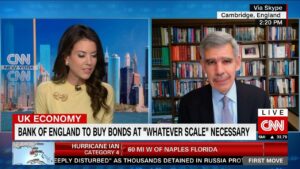 Julia Chatterley Instagram - "This is a G7 economy that is behaving like a developing country. That has implications for the system as a whole."

Great insight from @mohamed.el.erian on the Bank of England’s bond-buying spree. 

We discuss what this means for UK households — and wider impact on US markets.