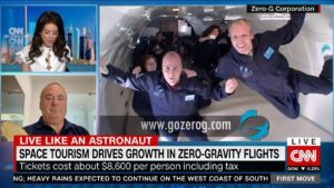Julia Chatterley Instagram - Astronaut for a day?

@mattgohd CEO of @gozerog describes what it's like to be weightless in space with their zero-gravity flights. 

We talk pinky push-ups, ticket price, extensive research benefits, @nasa, and getting my First Move team on board! 🤣 🚀