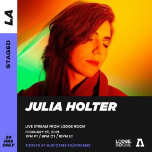 Julia Holter Instagram - hi friends 🦦please join me for an intimate solo concert streamed live from @lodgeroom on Feb 25 (link for tickets in bio)
.
photo: @tnpain