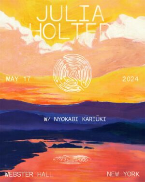 Julia Holter Instagram - so happy to play @websterhall tonight in NY with @nkariuki_ 
celestial band @thee_bass_witch @beth_goodfellow @tashiwada @kennethjohngilmore and very special guests @xasopheno on sax and vocalists @gemmacastro__ @nkariuki_ and @frincess 🌺🌺🌺
projected video by @dicky_bahto 
thank you to amazing tour manager @danni_lanni
see you soon 🌈