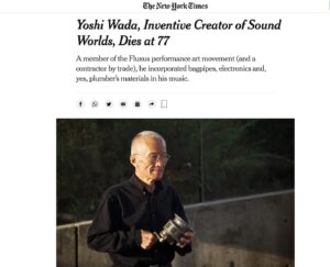 Julia Holter Instagram - The passing of composer Yoshi Wada has hit me in many ways, as he was both a creative inspiration to me and the father of my partner Tashi. I’ve witnessed a beautiful symbiotic relationship between Yoshi and Tashi—how Yoshi’s life work and the artistic environment he surrounded himself with provided a fertile foundation for Tashi’s own artistic explorations and also ways of thinking about art, and in turn, how Tashi, in his adult life, has supported Yoshi’s work, through his label Saltern among other things, and collaborated with him in various settings—recordings, sound installations, and performances. While a lot of children of artists might choose another path, it’s great that Yoshi’s two children were encouraged enough by him, as well as by their artist mother Marilyn Bogerd, who took many of the great photographs of Yoshi’s work and also performed in his pieces, to both become artists—Yoshi’s daughter Manon Bogerd Wada is also an artist and sculptor. [text continues in comments]