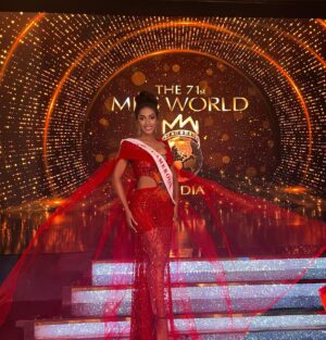 Julia Samantha Edima Instagram - Thank you to the @missworld organisation for this amazing adventure .  I will continue to promote beauty with purpose by inspiring strength, courage and love. Thank you for each emotion which constituted incredible  memories. Thank you to you who believed in me. 

Thank you to my God🙏🏽

I am so honored to be one of the 40 most distinguished female forces in this competition !  it’s a victory  for my country and a lesson in perseverance and resilience. 

Each  of us has something that the world needs 🌍

👗 : @moan_yesus 

#71missworld #71MW #missworldfinal #beautywithapurpose