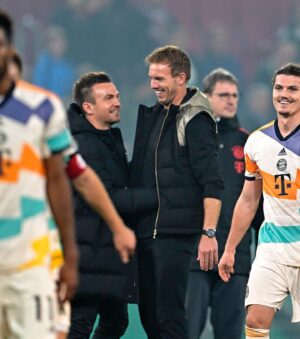 Julian Nagelsmann Instagram - Ein echter Pokalfight gegen einen guten Gegner. Wir ziehen, nach schwierigem Beginn der Partie, ins Achtelfinale ein. #MiaSanMia