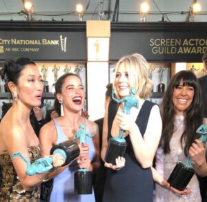 Juliana Canfield Instagram - Oh happy happy night …. Thank you @sagawards for throwing a perfect party and bravissimo to my favorite   beloved ensemble @succession 💕🏆😬😂🥰How wonderful……