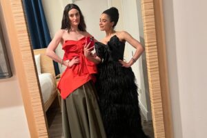 Juliana Canfield Instagram - Circling back on a magical Monday…Started the day playing Masquerade on jimmy fallon — ended the night playing Bright at the Carlyle. Got ready for THE MET GALA (!!!!!!) in 1 hr flat at 30 rock with @akihisa0704 and @pircillapae …@daniela_spector made sure we had proof that it happened. @1stdibs helped resurrect this sleeping beauty of a dress (bill blass from the 70s) and @josephsaidianandsonsjewelry lent the jaw droppin jewels…. @alexandrakotur aka the Queen of Style made it all possible….I couldn’t and wouldn’t have done it without her keen eye or her big heart. And the cherry   sprinkles on top was holding @sarah__pidgeon ‘s hand thru it all. Mama Mia I’m a lucky gal ♥️♥️♥️