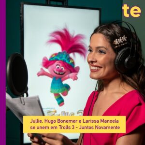 Juliana Vasconcelos Póvoas Instagram - A nova animação da Dreamworks em parceria com a Universal Pictures, Trolls 3 – Juntos Novamente chega com um elenco de peso na dublagem nacional. Além da cantora, compositora, atriz, apresentadora e dubladora, Jullie, Hugo Bonemer e Larissa Manoela integram o elenco. 

Na animação Tronco e Poppy embarcam em uma jornada angustiante e emocionante para salvar um irmão que foi sequestrado por um par de vilões pop-star. Com muita música e cores, Trolls 3 – Juntos Novamente é dirigido por Walt Dohrn e pela produtora Gina Shay, e co-dirigido por Tim Heitz.  

Na versão original (americana) as vozes do trio ficam por conta de Anna Kendrick, Justin Timberlake e Camila Cabello. 

Trolls 3 – Juntos Novamente estreia dia 19 de outubro nos cinemas, com sessões disponíveis a partir de hoje  (12/10).

📸: @universalpicsbr 

#TE #Cinema #TOMMOent #TOMMOentretenimento #Trolls3