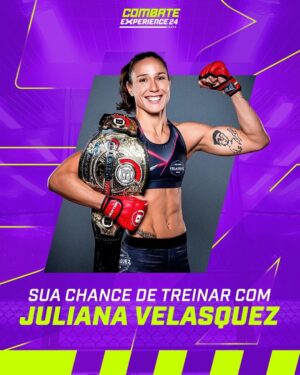 Juliana Velasquez Instagram - Contando os minutos pra aprender as técnicas do judô com essa GIGANTE!

*Contém texto alternativo 

Descrição para acessibilidade: arte-gráfica com a foto de Juliana Velasquez com a legenda informativa "Sua chance de treinar com Juliana Velasquez; Campeão invicta do Bellator com 14 vitória consecutivas, Juliana é uma atleta carioca de 35 anos. Mestre no Judô, pratica a modalidade desde os 4 anos e agora brilha no mundo do MMA, onde coleciona conquistas como um dos maiores nomes do esporte brasileiro."

#Combate #CombateExperience #MMA #JulianaVelasquez