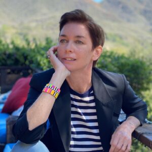 Julianne Nicholson Instagram - Home office today talking about @mareofeasttown coming out April 18. @hbomax made it easy.  Thank you @guiniushair and @blondiewoodbeauty I’ve missed you. 💗