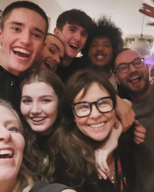 Julie Graham Instagram - Celebrating Croket. Total hoot with a gorgeous gang @croketdavy @nathanbryon @theresavarga @ali.let.me.fly @hazymcqueen @lucy.edwards.14473 @_rchik @elaine4queen @tayoshenton @sonny1b ✨⚡️☀️🤩