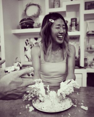 Julie Zhan Instagram - You can have your cake and beat it too 🤣 playing pretend, playing with food, playing with friends ❤️ @weekend_series