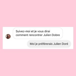 Julien Doré Instagram - Je viens de discuter avec mon « Director of communication » sur @instagram avant de me souvenir que j’en avais pas 😂 #arnaque #brouteur #LV1 #instagram #fauxprofil
