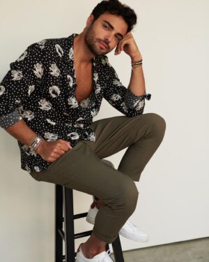 Julien Marlon Samani Instagram - It takes real balance to sit on a stool like that. @karencmortenson
