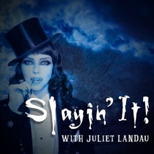 Juliet Landau Instagram - Subscribe to SLAYIN IT now (www.linktr.ee/slayinitpodcast)! - The 1st-of-its-kind BUFFY Rewatch Podcast with a cast member!!! This has never been done before!!! 

Me and my Scoobies, Christopher Feinstein and @frankbonacci, will co-host. 

SLAYIN’ IT has everything BUFFY fans love, encompassing heartfelt nostalgia. 

It is an exciting, fresh evolution; a continuation, an exploration with new content and new entertainment as well. This show will take the idea of the traditional podcast and evolve it! 

Link to feed to subscribe & listen to teaser trailerwww.linktr.ee/slayinitpodcast! Tell your friends!
