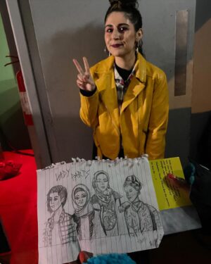 Juliette Motamed Instagram - this is not a drill. WE ARE LADY PARTS S2 IS OUT NOW‼️🥁‼️🥁‼️

making this show has been such a journey man!!!!! i’m so so proud of our incredible team who made this possible, both in front of (new cast!!!!! 😉) and behind the scenes (incredible crew!!!! 💪🏼)
Naturally, a reverberating shout out to Nida Manzoor. thank you, you legend for creating this beautiful playground where we get to experiment   excavate. a rare and gorgeous gift.
i have an endless trove of lady parts bts snippets that i will be detonating onto the tl as time elapses (and when i compose myself) BUT i just wanted to dedicate this first one to my fucking girlsssssss:
@anjvasan @sarahkameelaimpey @faith_omole @luciershorthouse i could not have done this without you. the band wouldn’t be what it is without each your unique energies pulsing at its core. i love you all soooo much. it is an inimitable pleasure to work with you guys… all of you are so much more talented and tapped than anyone could even begin 2 imagine…. 

#WeAreLadyParts season 2 is out now to stream in its entirety on @channel4 @peacock, and if you want that shit live and direct, than we’re on at 10pm on channel 4 tonight. run it up‼️🫡‼️🖤‼️