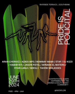 Juliette Motamed Instagram - its rlly starting to feel like summer… and how better to enjoy than to reminisce on parties past   to anticipate parties future… so!  prepare to day rave and exorcise your demons in the super sexy heat of a soundsystem in the sun ☀️⬇️

☆ DJ - 29/06 - @nazar.ldn SWANA   SA Pride Party this saturday at @southbankcentre riverside terrace from 4pm-1am 
☆ DJ - 05/07 - @moodswings.fm at @thehaggerston for their HOT v COLD party - come catch me in the 🧊🧊🧊 room from 1-2am 
☆ DJ - 07/07 - @habibtination summer all dayer in Hackney Wick from 2-10pm powered by @oursoulsound soundsystem in the courtyard of @theyardtheatre 
☆ LIVE - 14/07 - playing a stripped down live set in peckham at @funkidory for their sunday tipple live sessions (don’t say i don’t do anything for u south londoners ever again!!!) 

ALSO biggest shout out to @pxssypalace and @yallapartyproject for having me for this takeover last month… something phoenix-like about rising up from the sweat of a dancefloor… Be who you Are…… for ur PRIDE 🐦‍🔥😤💥