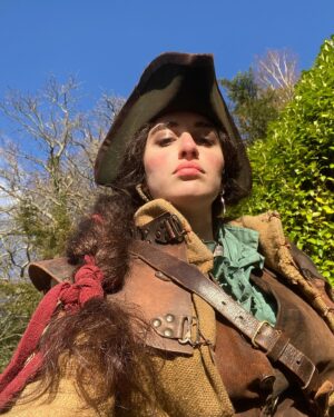 Juliette Motamed Instagram - life updates!   a couple sneaky costume changes ✌︎(>_óˇ)ᕤ
✮ if you fancy a giggle, i am in ep 2 of The Completely Made up Adventures of Dick Turpin streaming on @appletv w @bigtalk. i play Abigail, a ruthless gun-slingin highwayman with a penchant for tales of romance… ⚔️
✮ alternatively, you may have already glimpsed me punching ppl in the face in season 2 of @halotheseries on @paramountplus. i play Carina - which was soooo fun man (i love stunts 😤) 
✮ if ruff   tuff isn’t for you   you want a feast for your ears, i had the pleasure of being on the drums and glitches in the role of The Princess for @nil00151’s live performance vid of their EP l0ve. links are in @nil00151 bio go and run it up!
🖤🫦🖤