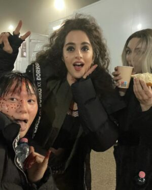 Juliette Motamed Instagram - life updates!   a couple sneaky costume changes ✌︎(>_óˇ)ᕤ
✮ if you fancy a giggle, i am in ep 2 of The Completely Made up Adventures of Dick Turpin streaming on @appletv w @bigtalk. i play Abigail, a ruthless gun-slingin highwayman with a penchant for tales of romance… ⚔️
✮ alternatively, you may have already glimpsed me punching ppl in the face in season 2 of @halotheseries on @paramountplus. i play Carina - which was soooo fun man (i love stunts 😤) 
✮ if ruff   tuff isn’t for you   you want a feast for your ears, i had the pleasure of being on the drums and glitches in the role of The Princess for @nil00151’s live performance vid of their EP l0ve. links are in @nil00151 bio go and run it up!
🖤🫦🖤
