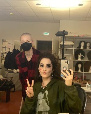Juliette Motamed Instagram - life updates!   a couple sneaky costume changes ✌︎(>_óˇ)ᕤ
✮ if you fancy a giggle, i am in ep 2 of The Completely Made up Adventures of Dick Turpin streaming on @appletv w @bigtalk. i play Abigail, a ruthless gun-slingin highwayman with a penchant for tales of romance… ⚔️
✮ alternatively, you may have already glimpsed me punching ppl in the face in season 2 of @halotheseries on @paramountplus. i play Carina - which was soooo fun man (i love stunts 😤) 
✮ if ruff   tuff isn’t for you   you want a feast for your ears, i had the pleasure of being on the drums and glitches in the role of The Princess for @nil00151’s live performance vid of their EP l0ve. links are in @nil00151 bio go and run it up!
🖤🫦🖤