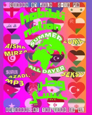 Juliette Motamed Instagram - its rlly starting to feel like summer… and how better to enjoy than to reminisce on parties past   to anticipate parties future… so!  prepare to day rave and exorcise your demons in the super sexy heat of a soundsystem in the sun ☀️⬇️

☆ DJ - 29/06 - @nazar.ldn SWANA   SA Pride Party this saturday at @southbankcentre riverside terrace from 4pm-1am 
☆ DJ - 05/07 - @moodswings.fm at @thehaggerston for their HOT v COLD party - come catch me in the 🧊🧊🧊 room from 1-2am 
☆ DJ - 07/07 - @habibtination summer all dayer in Hackney Wick from 2-10pm powered by @oursoulsound soundsystem in the courtyard of @theyardtheatre 
☆ LIVE - 14/07 - playing a stripped down live set in peckham at @funkidory for their sunday tipple live sessions (don’t say i don’t do anything for u south londoners ever again!!!) 

ALSO biggest shout out to @pxssypalace and @yallapartyproject for having me for this takeover last month… something phoenix-like about rising up from the sweat of a dancefloor… Be who you Are…… for ur PRIDE 🐦‍🔥😤💥