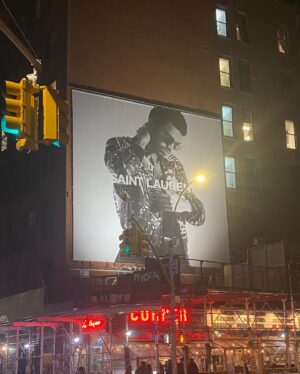Justice Smith Instagram - i’m on a billboard in soho!!! 
#saintlaurent