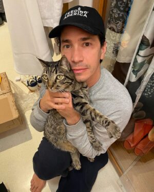 Justin Long Instagram - It’s gonna be mostly cat-content from now on, so… BUCKLE-UP! 
But he CRAWLED INTO OUR LUGGAGE and started to make sad pitiful noises while we were packing for this NYC trip. And I miss him! Friends I haven’t seen in a few years reading how attached I’ve become to a cat may be wondering if I’ve had a lobotomy. Another big announcement: I’m officially a CAT GUY! Sorry (not sorry!) 😻