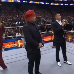 Justin Roberts Instagram - I love announcing @aew @njpw1972 @njpw_global Forbidden Door so much. In addition, I love hearing @tak_rock2034 announce. The cherry on top, I love when THE FANS announce. 
I ❤️ NY

#AEWForbiddenDoor was a lineup of stars from all over the world displaying their unbelievable talents 👏🏻. WHAT A SHOW!!! Catch the replay @fitetv , you truly don’t want to miss it. Can’t wait to come back to NY September 25th for Grand Slam at Arthur Ashe stadium. 

Now..Ready to head home to Chicago for Dynamite THIS Wednesday! Get that @giordanospizza warmed up..