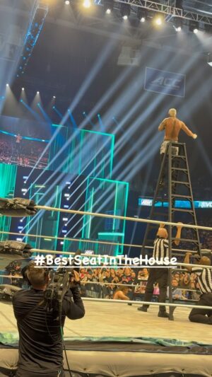 Justin Roberts Instagram - All eyes on @darbyallin @aew Revolution, from the legends in attendance to everyone watching around the world! #AEWRevolution