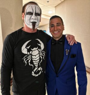 Justin Roberts Instagram - This is the ICON. This is #AEWRevolution. This. Is. IT. 👏🏻 @aew Revolution LIVE NOW on PPV @bleacherreport from the SOLD OUT legendary @gbocoliseum #StingsLastMatch @stinger #ThankYouSting