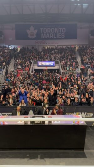 Justin Roberts Instagram - Tonight #AEWRampage is live on @tbsnetwork IMMEDIATELY after @aew Dynamite from this SOLD OUT @cocacola_coliseum in Toronto, Ontario 🇨🇦 #BestSeatInTheHouse