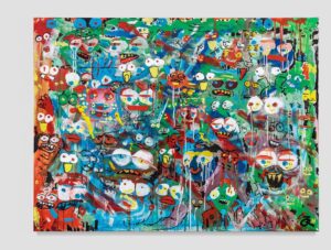 Justin Roiland Instagram - My first Sotheby’s auction.
36”x48” acrylic on canvas. “Mypeoplefriend” bidding ends on July 21st. 

Link in bio